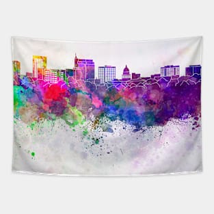 Boise skyline in watercolor background Tapestry