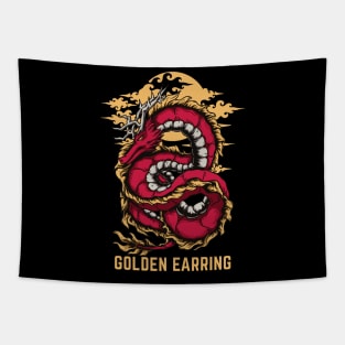 Flying Dragon Golden Earring Tapestry