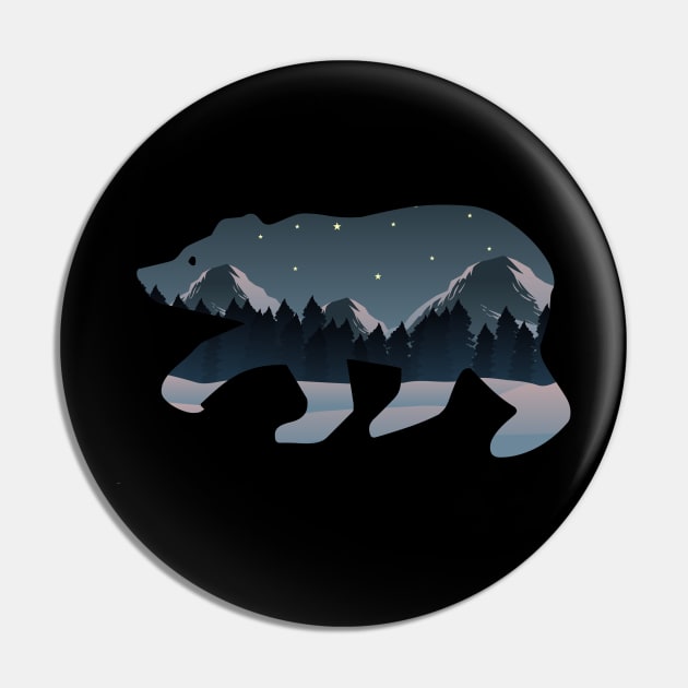 Mountains Bear Pin by Polahcrea