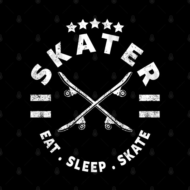 SKATER - SKATEBOARDER - EAT SLEEP SKATE by ShirtFace