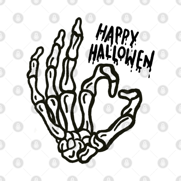 Happy Halloween skeleton hand by Tropical Blood