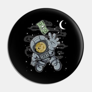 Astronaut Reaching Dogecoin DOGE Coin To The Moon Crypto Token Cryptocurrency Blockchain Wallet Birthday Gift For Men Women Kids Pin