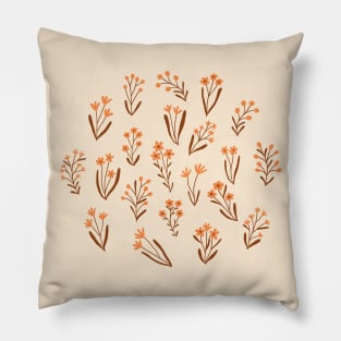 Tiny flowers - Orange Pillow