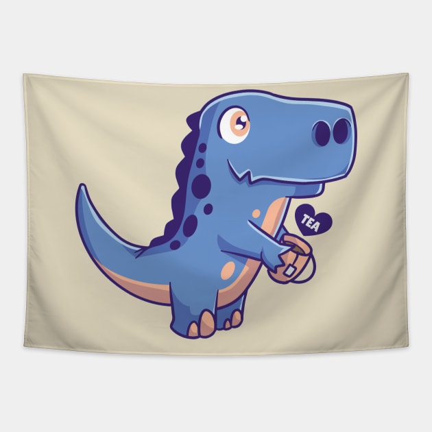 Tea Rex Tapestry by Hamster Design