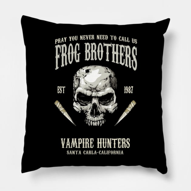 The Frog Brothers Pillow by crocamasistudios