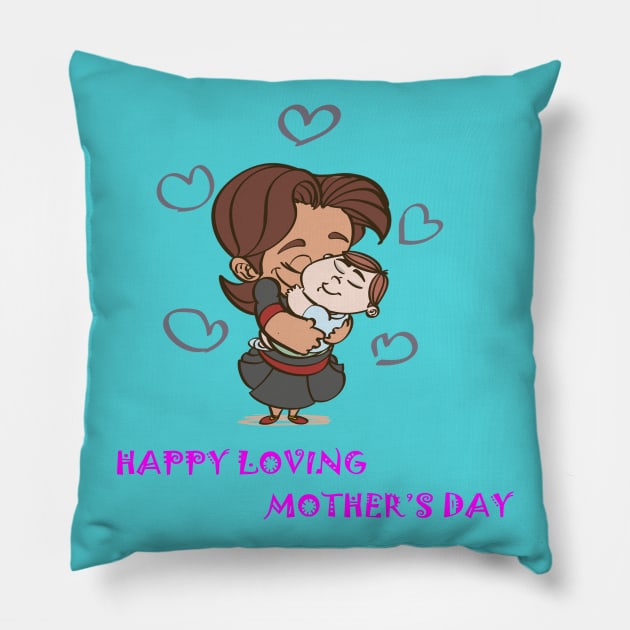 Happy Lovely Mothers Day Pillow by Khushidesigners