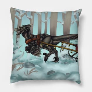 Raptor Sleigh Ride Pillow