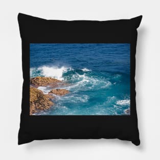 Beautiful Blue Ocean Waves Pillow