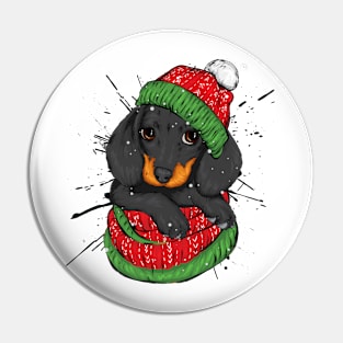 Cute Dog Christmas Pin