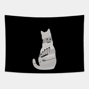 Cat in music sheet Tapestry