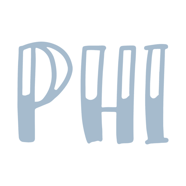 Light Blue Phi Letter by Rosemogo