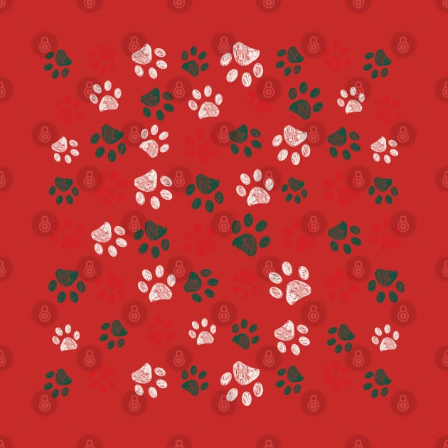 Christmas paw print by GULSENGUNEL