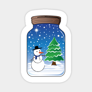 Snowman in a glass jar Magnet