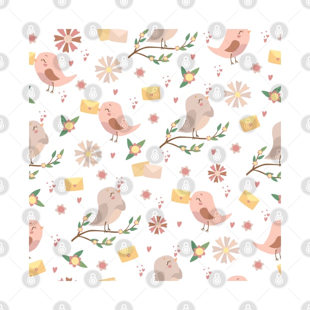 Bird Illustration Pattern by Katheryn's Studio