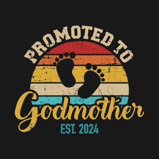 Promoted to godmother 2024 vintage retro T-Shirt