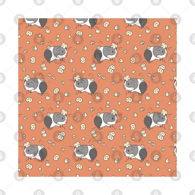 Popcorning Guinea Pig Pattern in Orange by Noristudio