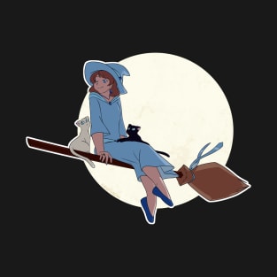 Flying Blue Witch T-Shirt