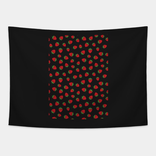 Strawberry Print Pattern Illustration by Hey Visuals Tapestry by heyvisuals