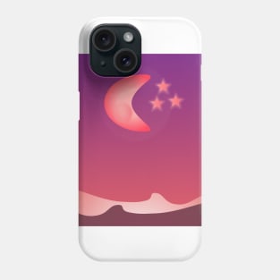 Night scape moon and stars Phone Case