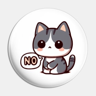 Shy Cute Kitten Saying No Pin