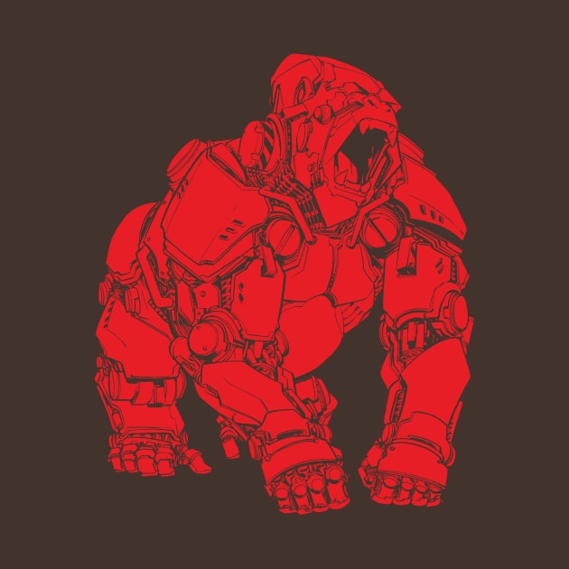 Red Robot Ape by WhiskeyMech