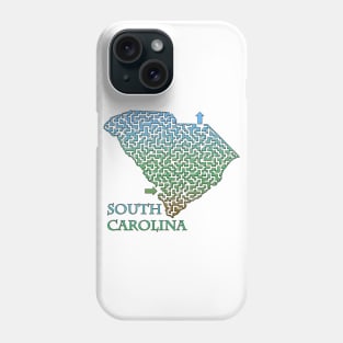 State of South Carolina Colorful Maze Phone Case