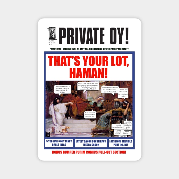 Private Oy! Purim Cover Magnet by TillaCrowne