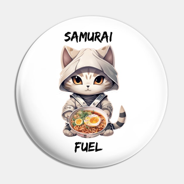 Samurai Fuel - Cat warrior ramen design Pin by kuallidesigns