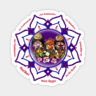 Hare Krsna, Jai Sri Radha, Jai Jagannath, Jai Baladeva, Jai Subhadra, Jai Prabhupada, Jai Vaishnavas, Haribol! Magnet