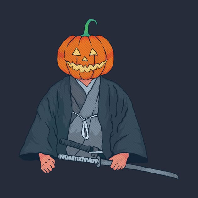 Halloween Pumpkin Head Samurai by MythoCulture