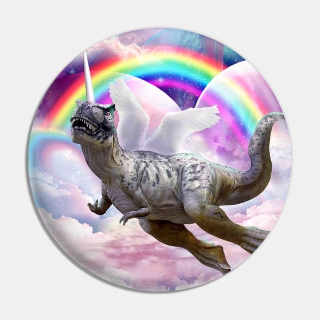 Rainbow Dinosaur Unicorn Dinocorn Pin by Random Galaxy