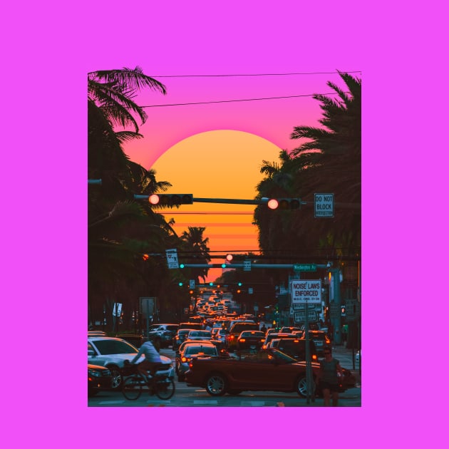 Vaporwave Sunset III (Miami Vice) by Yagedan