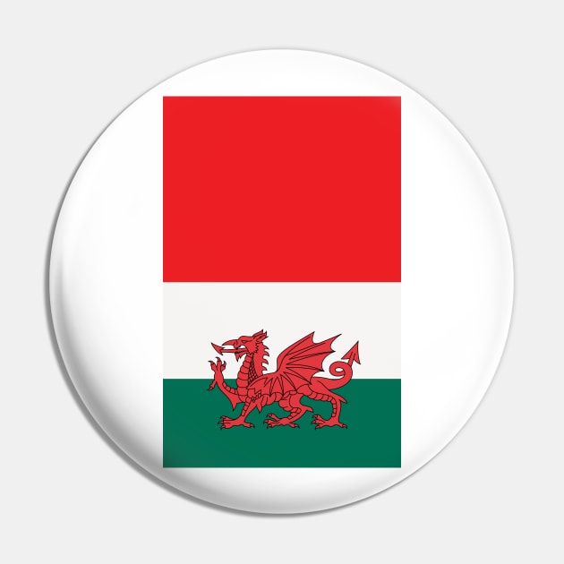 Wales Rugby Tricolour Flag Design Pin by Culture-Factory