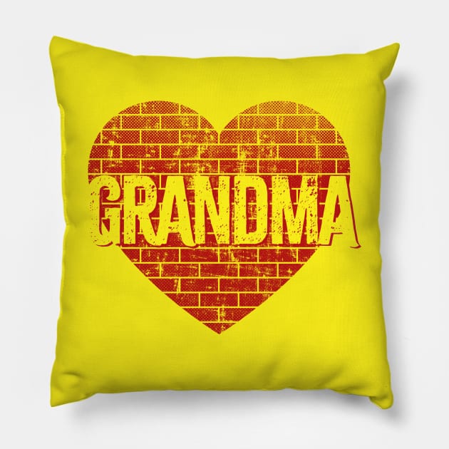 Wall of Moms Grandma Brick Heart Pillow by mindeverykind