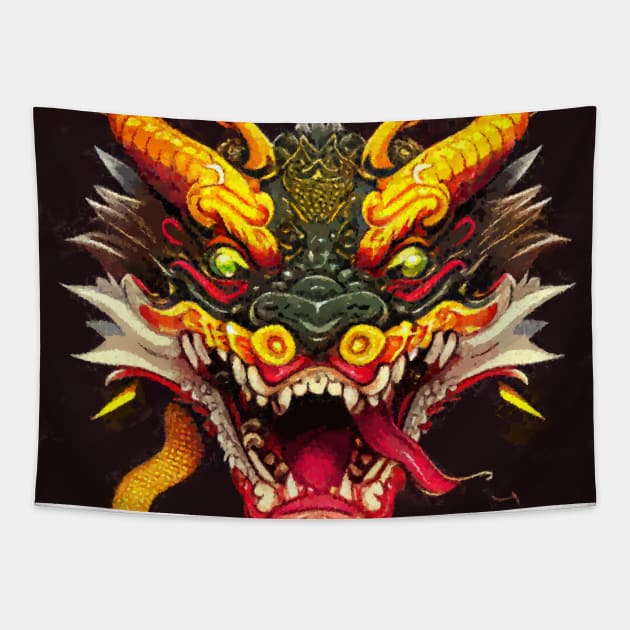 Japanese dragon tapestry top