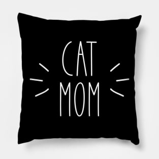 Cat Mom | Simple | White Pillow