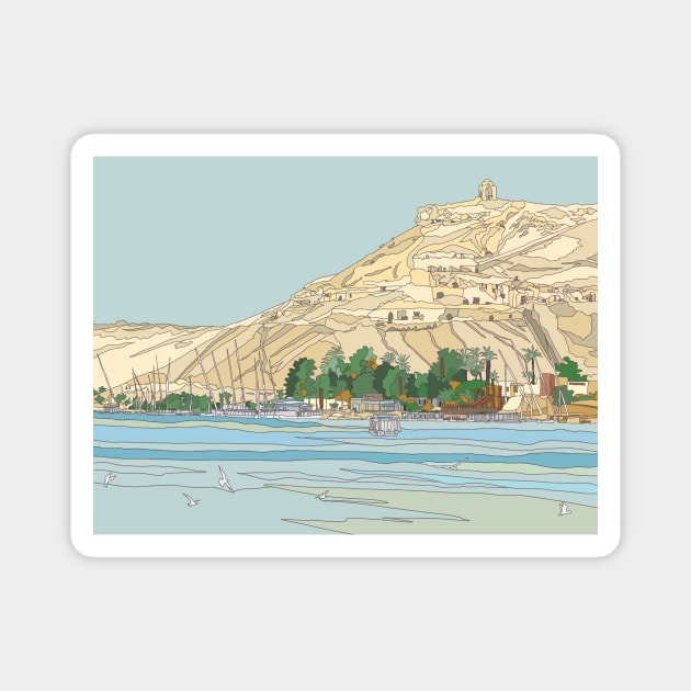 Feluccas and River Boats on the Nile Magnet by JennyCathcart