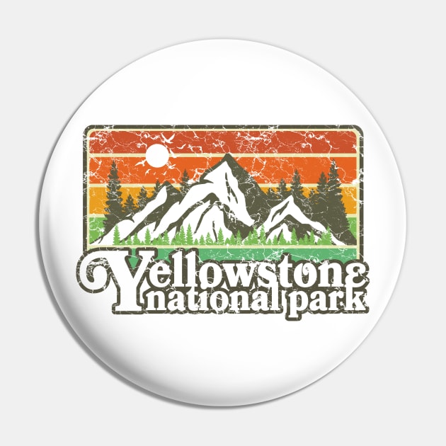 Yellowstone National Park Bison Buffalo Vintage Camping Hiking Pin by kimmygoderteart