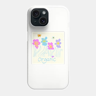 Organic Iris Flowers in the Garden with Bee Pattern Phone Case