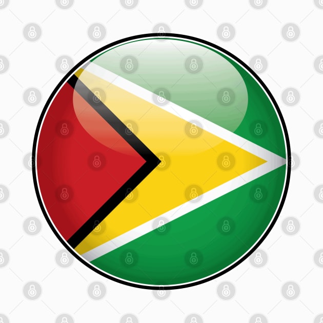 Guyana National Flag Glossy Button by IslandConcepts