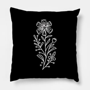 Floral Lines (White) Pillow