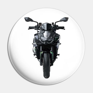 Z H2 Bike Front View Illustration Pin