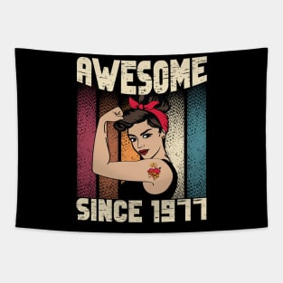 Awesome since 1977,45th Birthday Gift women 45 years old Birthday Tapestry