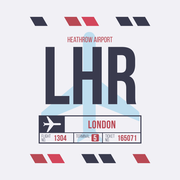 London (LHR) Airport Code Baggage Tag by SLAG_Creative