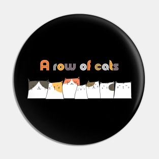 Cute Cat Design: A Row of Cats Pin