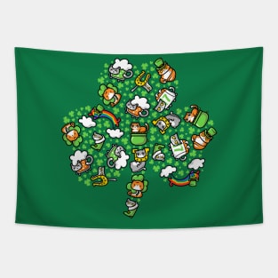 St. Purrtrick's Shamrock Tapestry