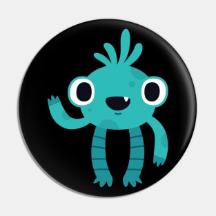 Blue big-eyed monster Pin