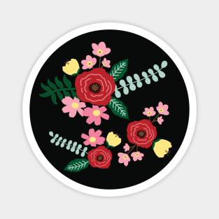 Aromatic rose floral garden - charcoal Magnet