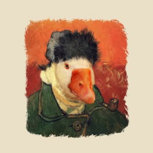 Van Goose - That Knife was too Sharp. Smoking Gander Self Portrait of a Gander with Banded Ear - Untitled Goose Game, Vincent Van Gogh Honk T-Shirt