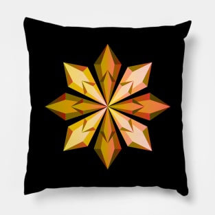 Yellow winter Crystal flower design Pillow